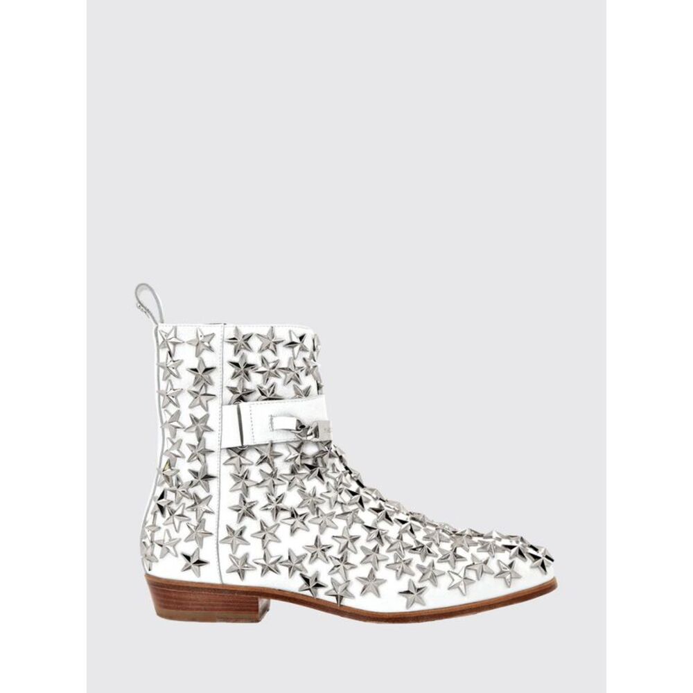 Philipp Plein Men Philipp Plein Leather Cowboy Boots With Stars And Side Zip